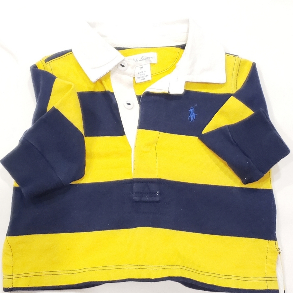 Baby Polo Yellow and Blue Polo Shirt 3m